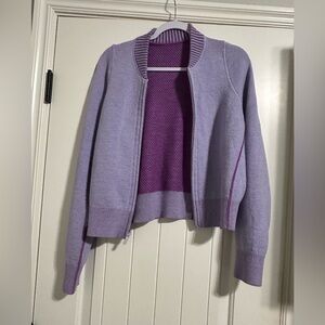 Lululemon - Reversible Double-Knit Zip-Up Sweater – Lavender / Magenta – Sz. 6